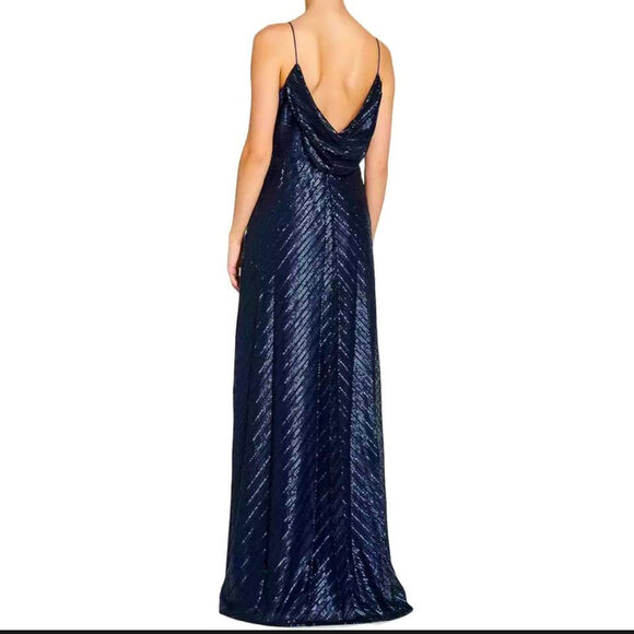 Adrianna Papell Navy Blue Wedding Dress - Picture 2 of 9